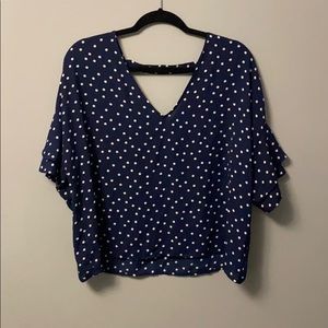 Forever 21 Flowy Summer Polkadot Blouse Size XL